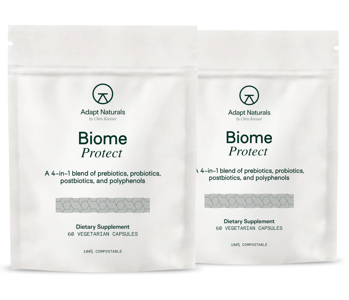 Adapt Naturals 4-in-1 Biome Protect Prebiotics, Probiotics Supplement Postbiotics & Polyphenols for Microbiome, Gut Health & Defense