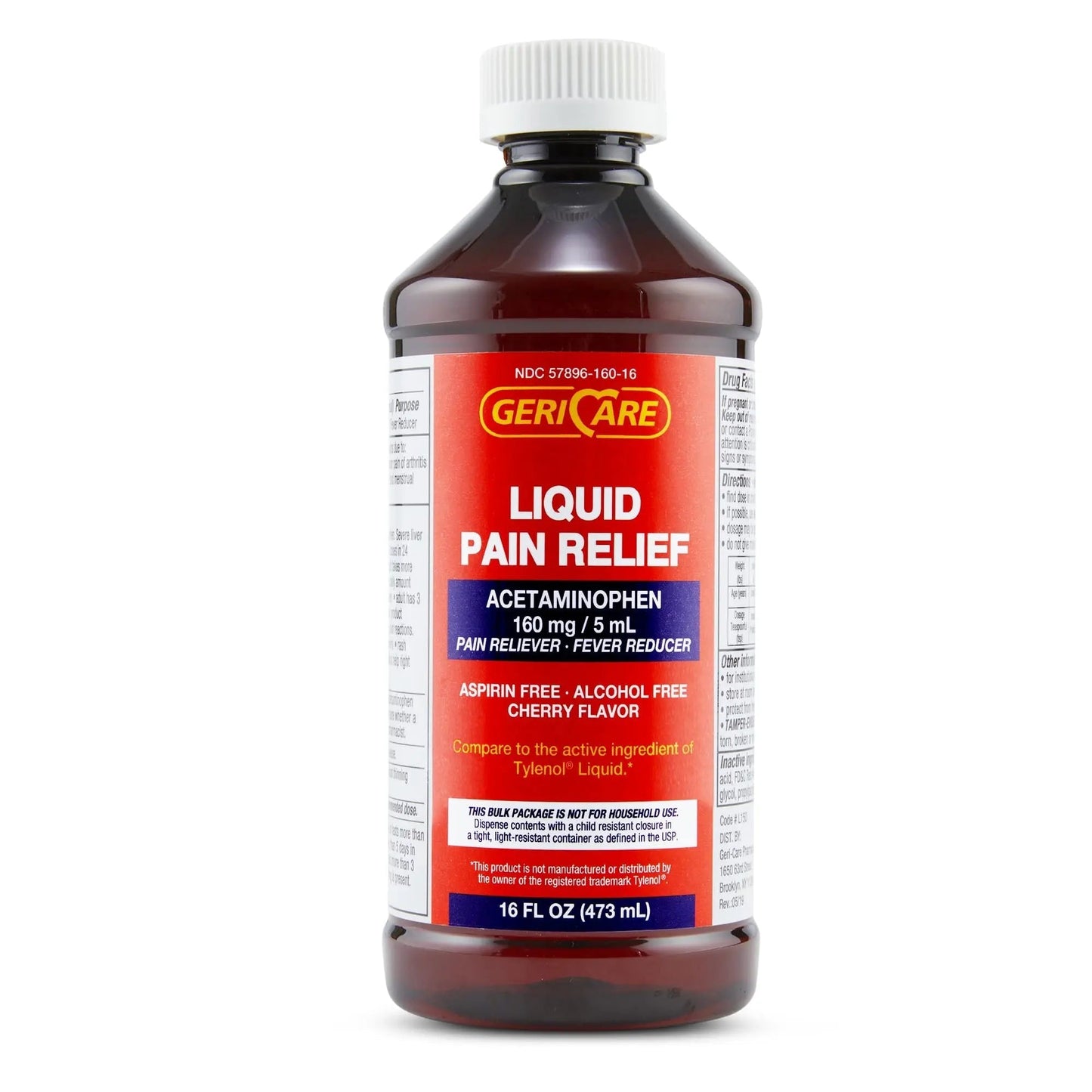 GeriCare Regular Strength Liquid Acetaminophen 160 mg, Pain Reliever, Fever Reducer, Aspirin & Alcohol Free, Cherry Flavored 16 Fl Oz (Pack of 2) GeriCareBuy Supplements Australia