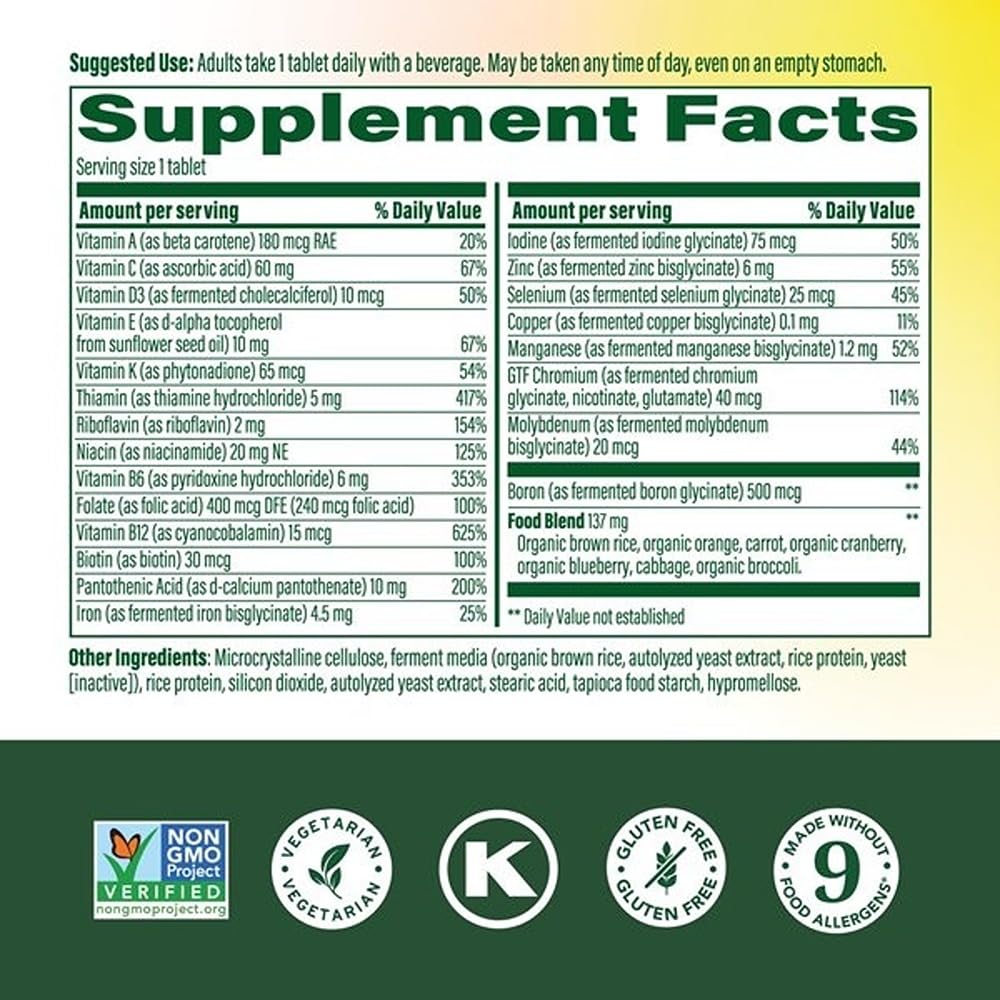 MegaFood One Daily Multivitamin for Women and Men, Immune Support Supplement with Real Food, Vitamin C & Vitamin B, Bone Health, Cellular Energy Metabolism, Vegetarian, Non-GMO, 90 Tablets MegaFood buy supplements Au