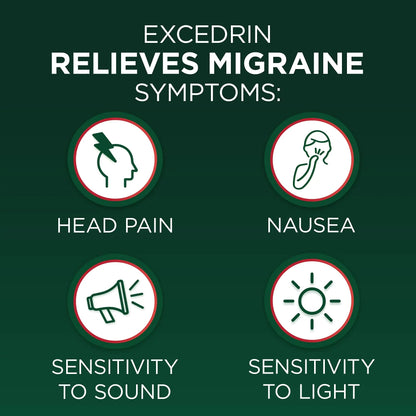 Excedrin Migraine Relief Caplets for Migraine Symptoms, Acetaminophen 250mg, Aspirin 250mg, Caffeine 65mg, Pain Reliever, 24 Count ExcedrinBuy Supplements Australia