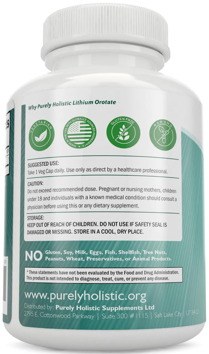 Lithium Orotate 5mg, 180 Vegetarian Lithium Capsules, Supplement Lithium Orotate 5mg, 180 Vegetarian Lithium Capsules, Helps Maintain Healthy Mood