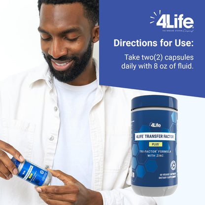 4Life Transfer Factor Plus - Support with Zinc, Super Mushroom Blend (Maitake, Shiitake, Agaricus), and Colostrum & Egg Yolk Extracts - 60 Capsules 4LifeBuy Supplements Australia