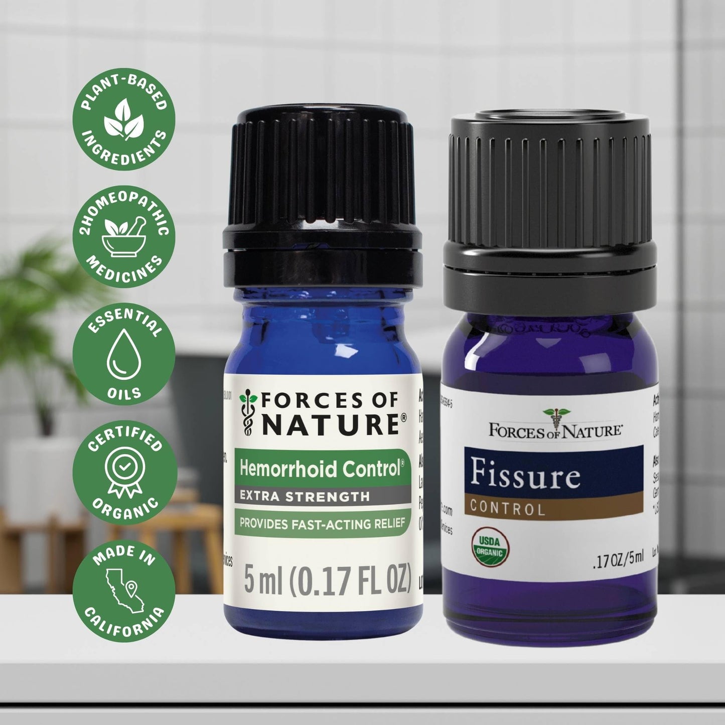 Forces of Nature Hemorrhoid Control Extra Strength (5ml) + Organic Fissure Care (5ml) | Virtual Bundle Forces of NatureBuy Supplements Australia