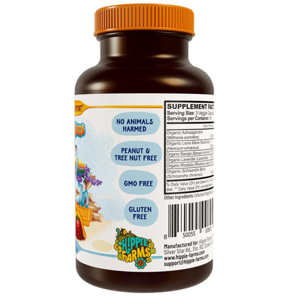 Hippie Farms Stress, Mood, Energy Support - Ashwagandha Root, Lion's Mane & More - Good Vibrations Blend Hippie FarmsBuy Supplements Australia