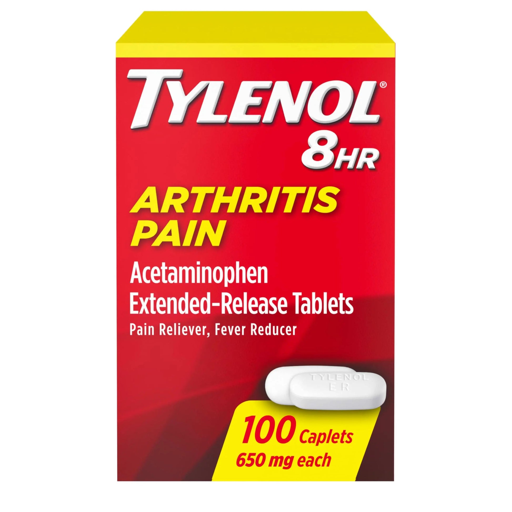 Tylenol 8HR Arthritis Pain Relief Caplets, Fast, Strong Pain Relief, 650 mg Acetaminophen for Minor Arthritis & Joint Pain, Fever Reducer, Extended Release, Won't Irritate Stomach, 100 Count TylenolBuy Supplements Australia