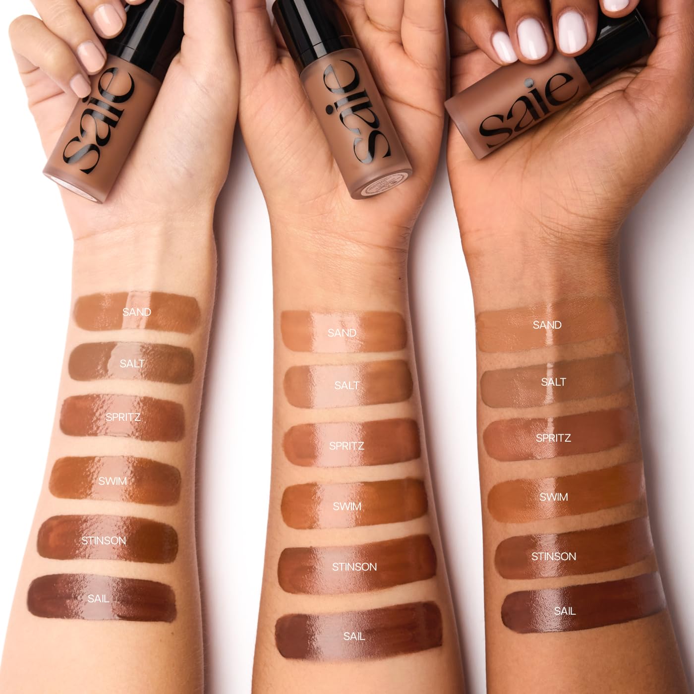 Saie Dew Bronze - Hydrating Liquid Bronzer Stick For a Sun Kissed Glow - Liquid Contour Stick Infused with Nourishing Skin Care Ingredients - Sculpted Face Makeup Essential - Sand (0.4 oz) SaieBuy Supplements Australia