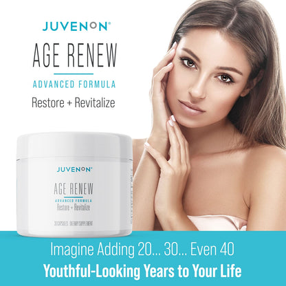 Juvenon AgeRenew Beta Glucan Anti Aging Immunity Support Supplement, Beta Glucan with Zinc Quercetin for Immune Defense Boost JuvenonBuy Supplements Australia