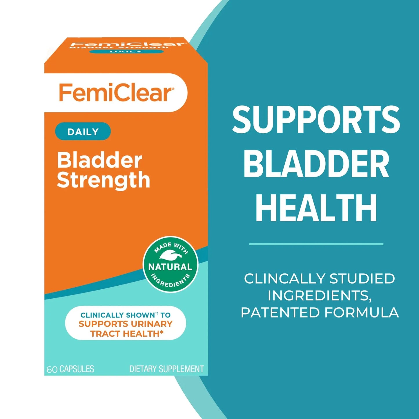 FemiClear Bladder Strength Supplement | Bladder Control & Wellness | 60 Capsules, 30 Day Supply | Made with Natural Ingredients | for Women & Men FemiClearBuy Supplements Australia