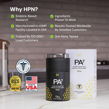 HPN PA(7) Phosphatidic Acid Muscle Builder Top Natural Muscle Builder - Boost mTOR | Build Mass and Strength from Your Workout | 30 Day Supply HPNBuy Supplements Australia