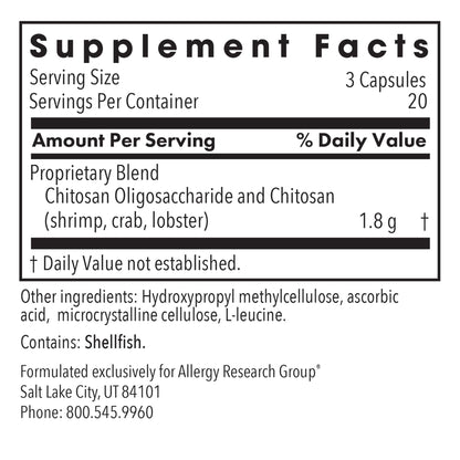 Allergy Research Group MicroChitosan Supplement - Chitosan, Chitosan Oligosaccharide, Cleansing Support Binder, Enhanced Detoxification