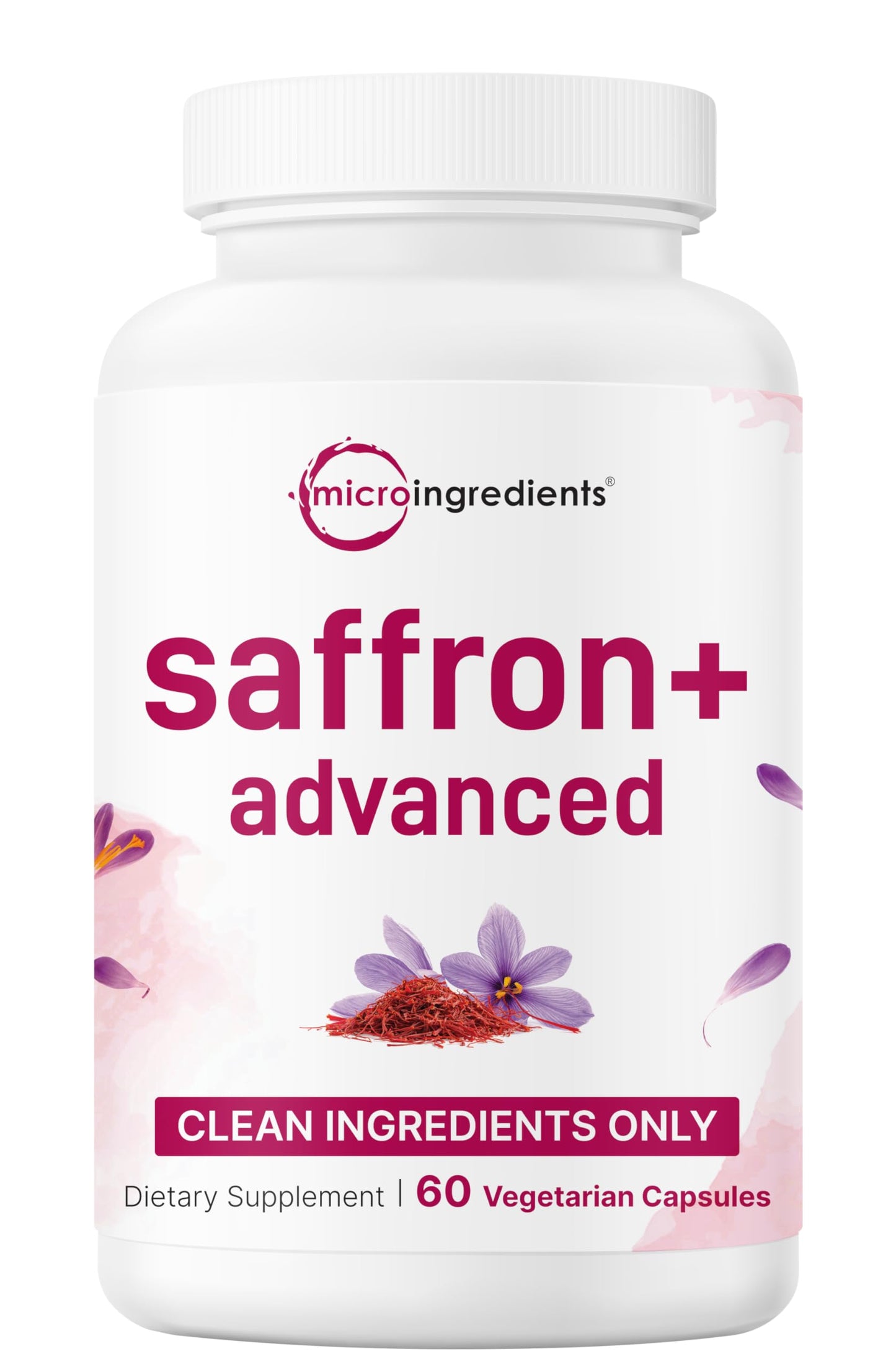 Micro Ingredients Saffron+ Advanced Supplements, 60 Veggie Capsules – 10-in-1 with Saffron Extract, High Absorption Fat-Soluble Vitamin C, Magnesium