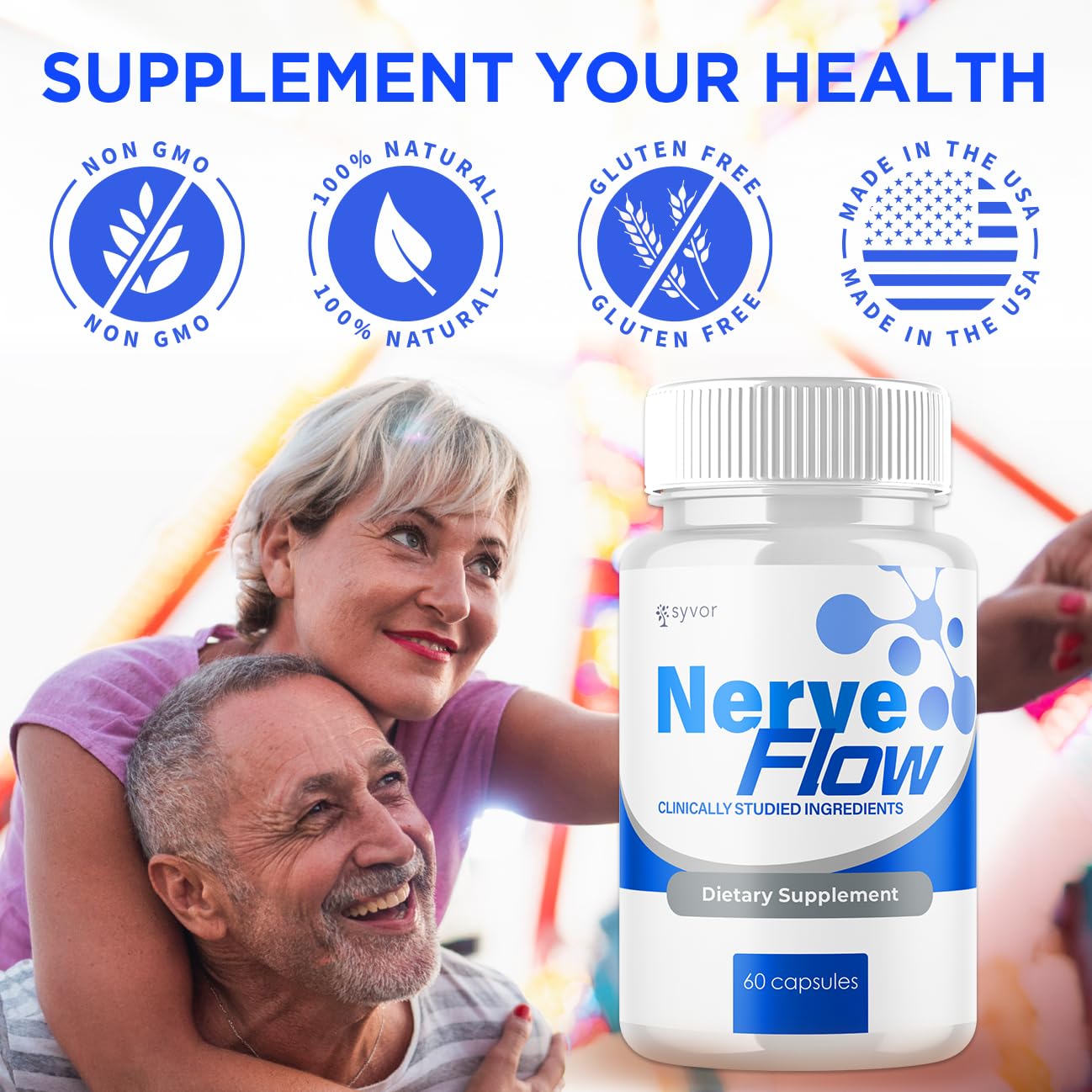 (3 Pack) Nerve Flow Capsules, Official Nerve Flow Pills Made with All Natural Ingredients, Maximum Strength NerveFlow Sciatic Support Supplement with Advanced Vitamins for Women & Men (180 Capsules) SyvorBuy Supplements Australia