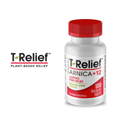 MediNatura T-Relief Pain - Arnica Medication for Naturally Soothing Body Aches - Supports Muscle, Joint & Back Relief - Chewable Tablets - Plant-Based Tablets - Non-Addictive - 100 Count - 2 Pack MediNaturaBuy Supplements Australia