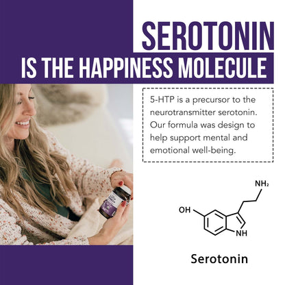 Organic 5-HTP - 200 mg | 99% 5HTP Concentration, Plus Cofactor Vitamin B6 & Lion’s Mane | Water Extracted from Organic Griffonia Seeds | Supports Mood