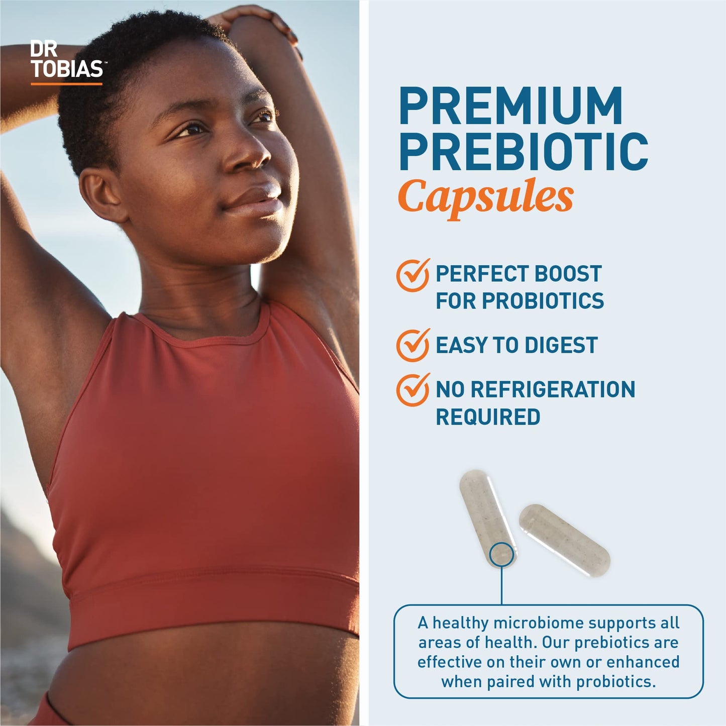 Dr. Tobias Prebiotics, Supports Digestion & Gut Health, Feed Good Probiotic Bacteria, Boost Gut Immune Function, Vegan & Non-GMO Gut Health Supplements for Men and Women
