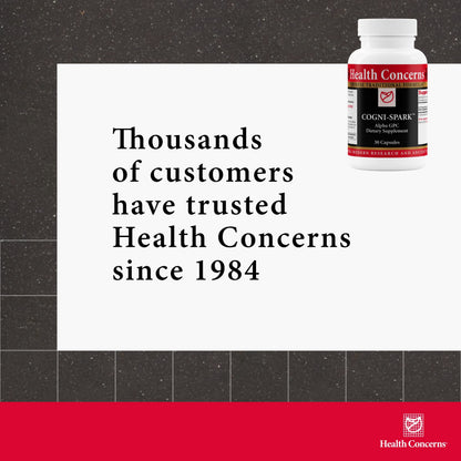 Health Concerns Cogni-Spark – Brain Support for Memory, Focus, and Mental Clarity – Alpha-GPC Choline Supplement for Cognition, Nerve Function & Longevity – Cognitive Health Formula – 30 Capsules Health ConcernsBuy Supplements Australia