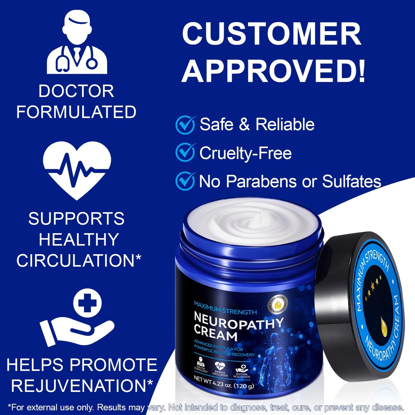 Neuropathy Cream for Feet, Legs & Hands – Lightweight, Plant-Based Formula with Cooling Comfort, 4 oz CFXYHNOXBuy Supplements Australia