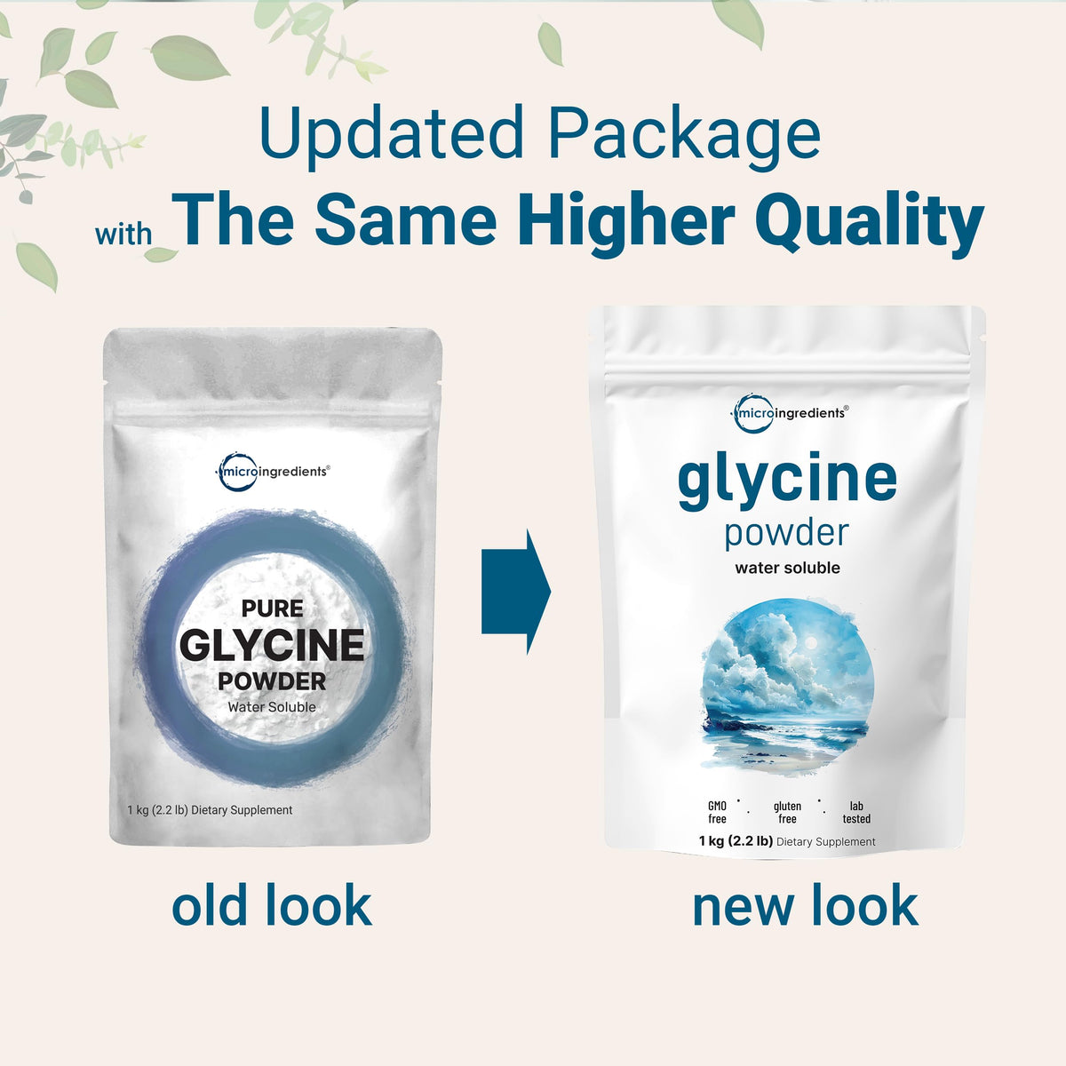 Micro Ingredients Glycine Powder, 1KG (2.2 Pounds), Glycine 1000mg Per Serving, Water Soluble and Products of USA