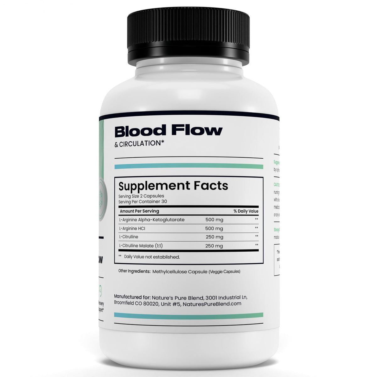 Nature's Pure Blend Nitric Oxide Supplements for Men – L-Arginine L-Citrulline – Heart Support & Flow Circulation Booster – 1500MG L Arginine and L Citrulline, Preworkout, Bodybuilding