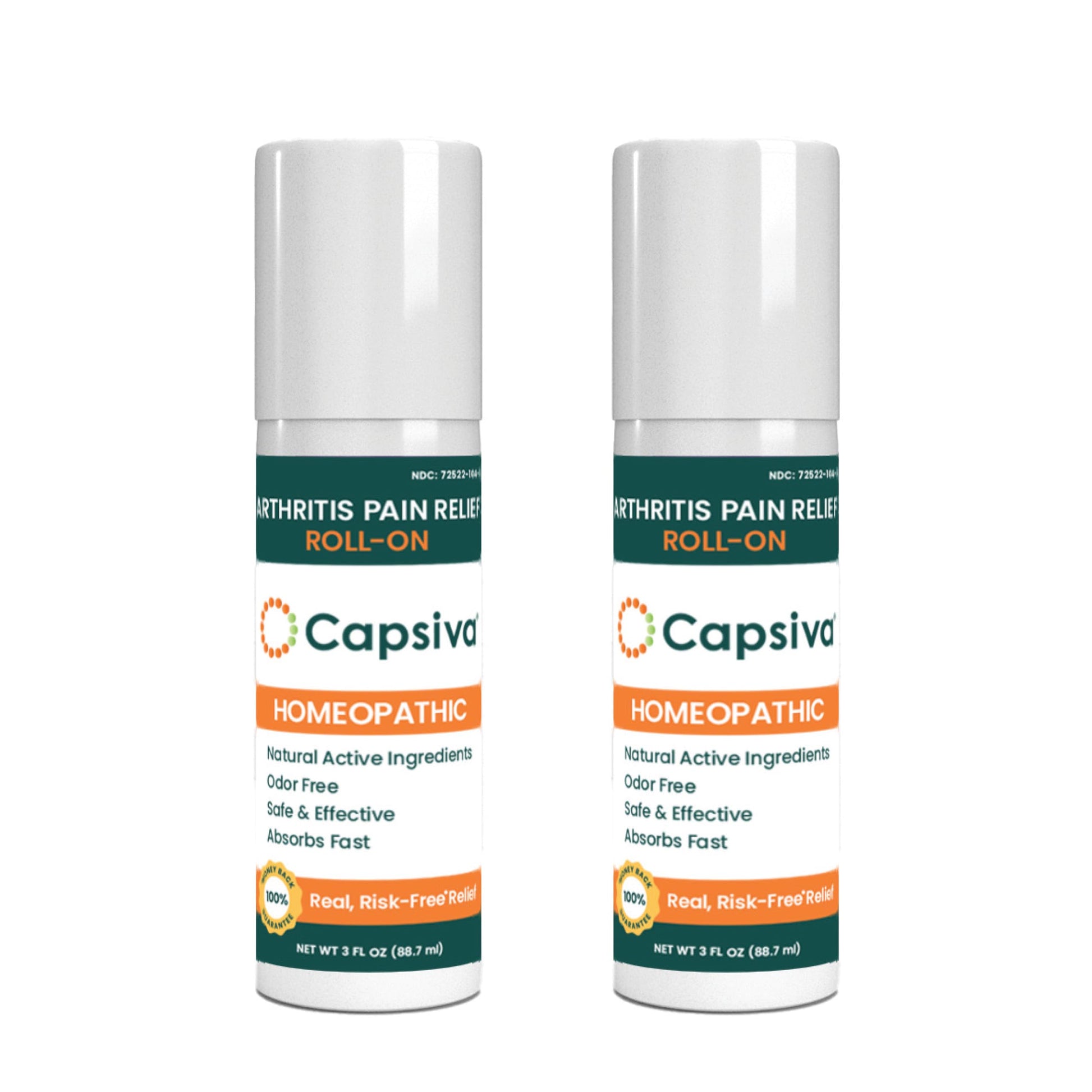 Capsiva Pain Relieving Gel, Absorbs Fast, Odor-Free, Safe for Prescription, No Known Side Effects (Gel Roll-On, 2 Pack, 3 Oz Each) CapsivaBuy Supplements Australia