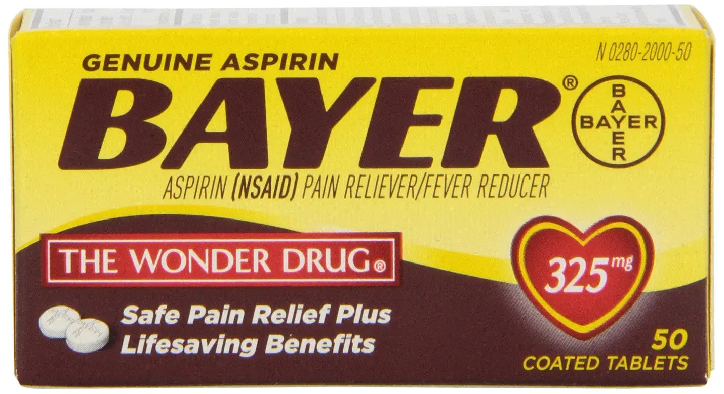 Genuine Bayer Aspirin 325mg Tablets, 50-Count (Pack of 2) BayerBuy Supplements Australia
