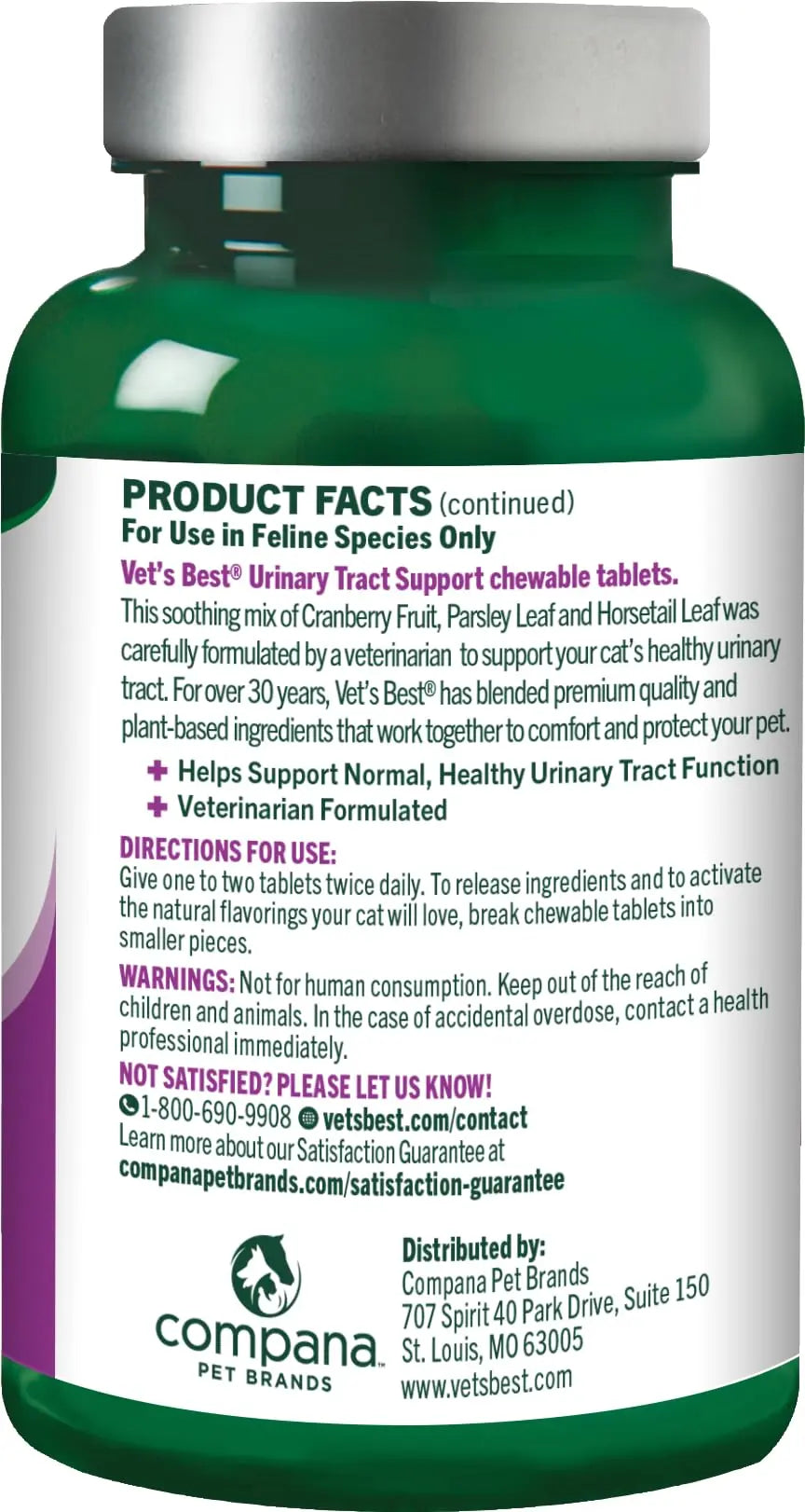 Vet's Best Cat Urinary Supplement, Urinary Tract Support Chewable for Cats, Supports A Healthy Urinary Tract in Cats, 60 Chewable Tablets Vet's BestBuy Supplements Australia