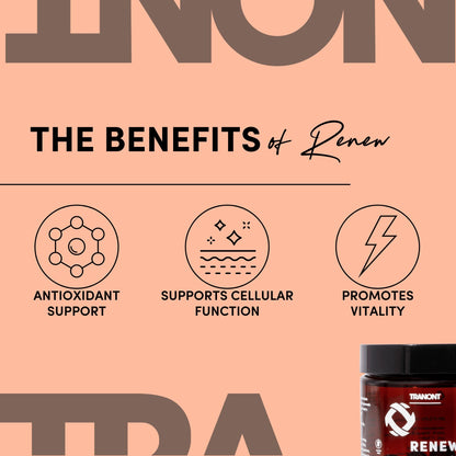 Tranont Renew - Antioxidant Complex for Vitality & Wellness | Vitamin E Tocotrienols & Geranylgeraniol | Supports Healthy Cellular Function, Joint Health, & Youthful Glow - 30 Capsules Tranont buy supplements Au