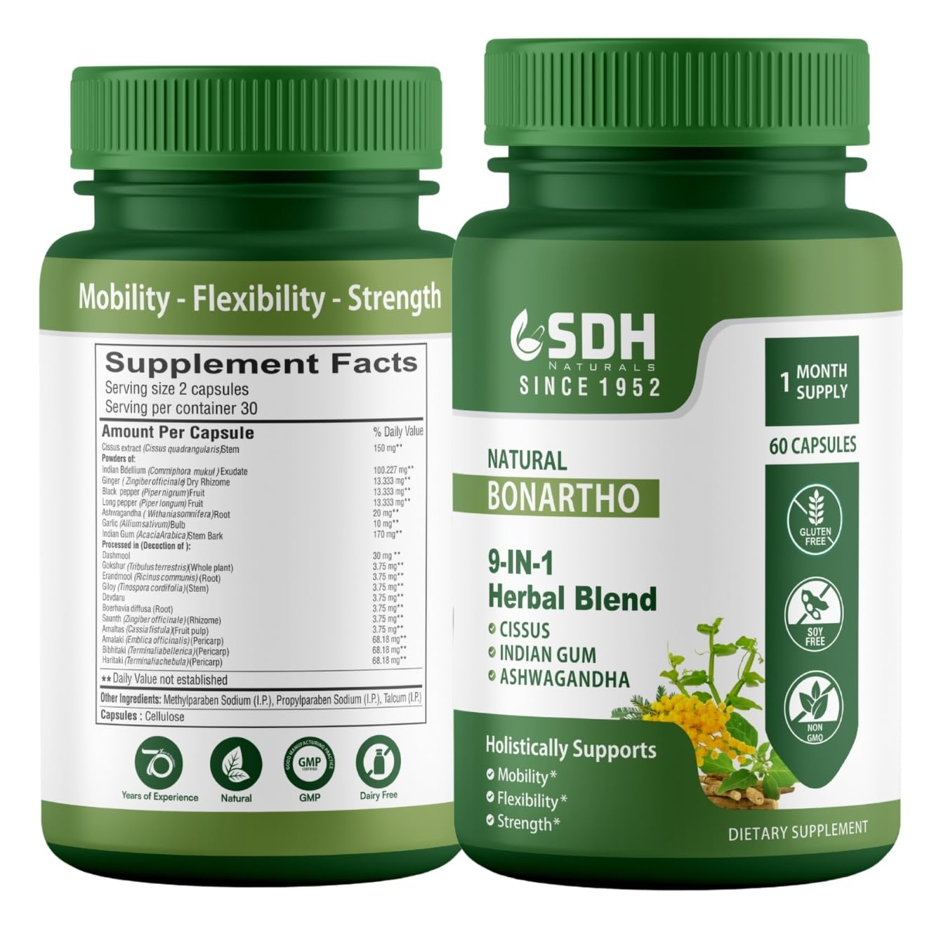 SHREE DHANWANTRI HERBALS SDH Bonartho | Bone & Joint Support Supplement | Move with Comfort & Ease | 60 Caps (1 Mon Supply) SHREE DHANWANTRI HERBALSBuy Supplements Australia