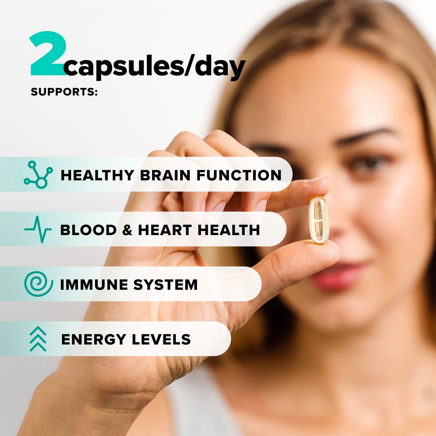 Vegan Omega 3 Supplement- 960mg Omega-3 Fatty Acids, DHA, EPA, SDA, ALA Supplement - Immune Support- 30 Servings, 60 Liquid Capsules ComplementBuy Supplements Australia