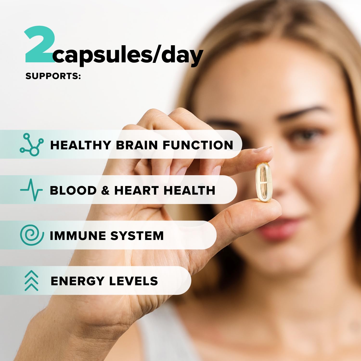 Vegan Omega 3 Supplement- 960mg Omega-3 Fatty Acids, DHA, EPA, SDA, ALA Supplement - Immune Support- 30 Servings, 60 Liquid Capsules ComplementBuy Supplements Australia