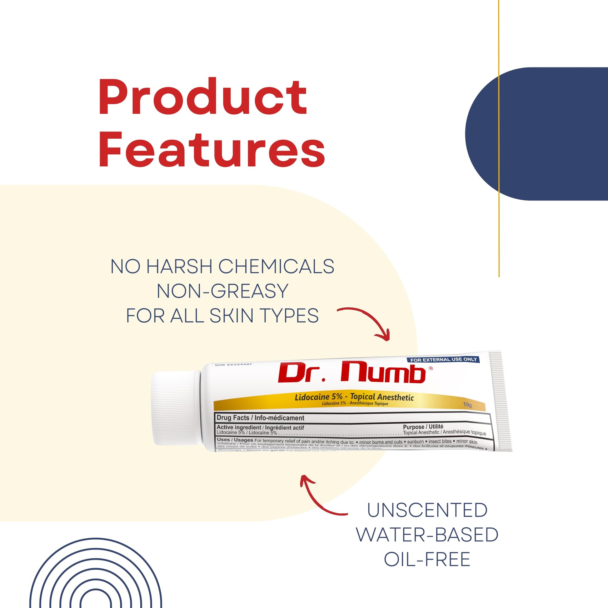 Dr. Numb 5% Lidocaine Numbing Cream, Nonprescription Maximum Strength Topical Anesthetic Cream - Temporary Relief of Pain, Itch, Discomfort for Hemorrhoid and Anorectal Uses - 10g Pack of 1 Dr. NumbBuy Supplements Australia