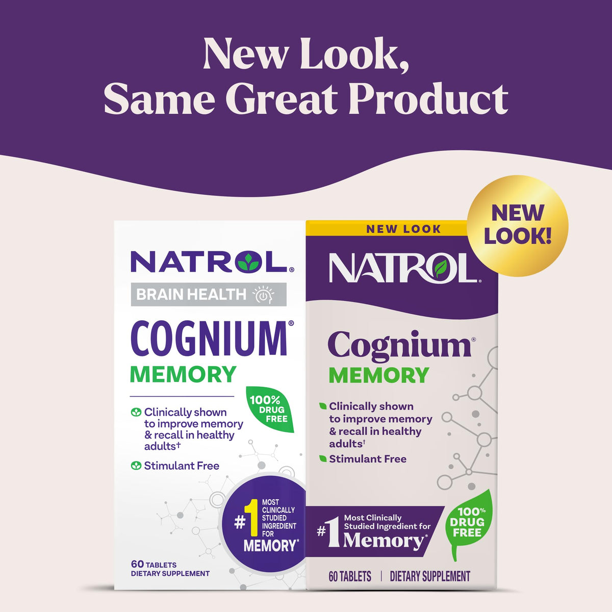 Natrol Cognium Memory, Brain Health Supplements for Adults, Brain Memory Supplements, Enhances Mental Agility in Healthy Adults,