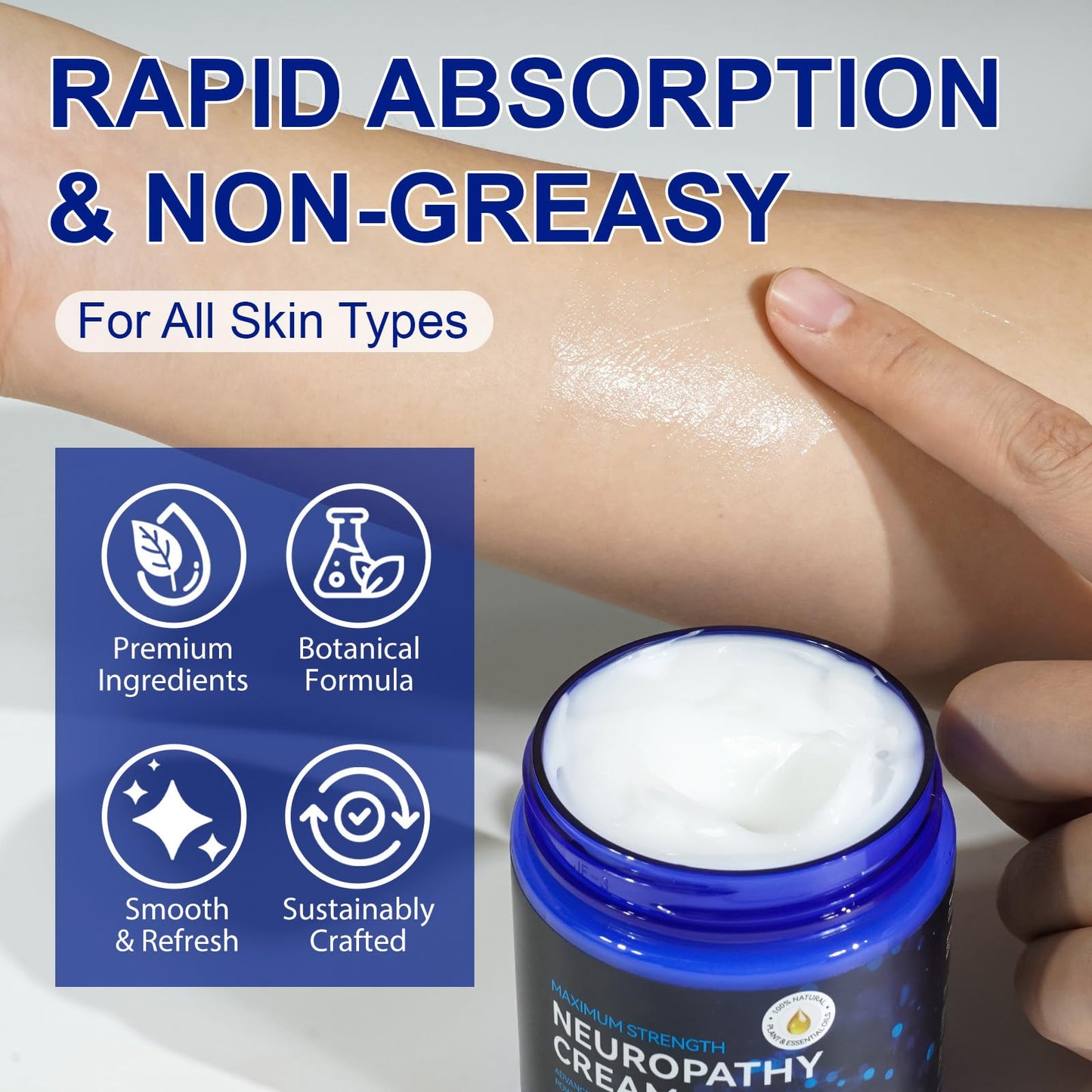 Neuropathy Cream for Feet, Legs & Hands – Lightweight, Plant-Based Formula with Cooling Comfort, 4 oz CFXYHNOXBuy Supplements Australia
