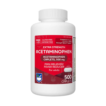 Rite Aid Extra Strength Acetaminophen, 500mg - 500 Caplets | Pain Reliever & Fever Reducer for Migraines, Joint Pain, Muscle or Back Pain, and Menstrual Pain Rite AidBuy Supplements Australia