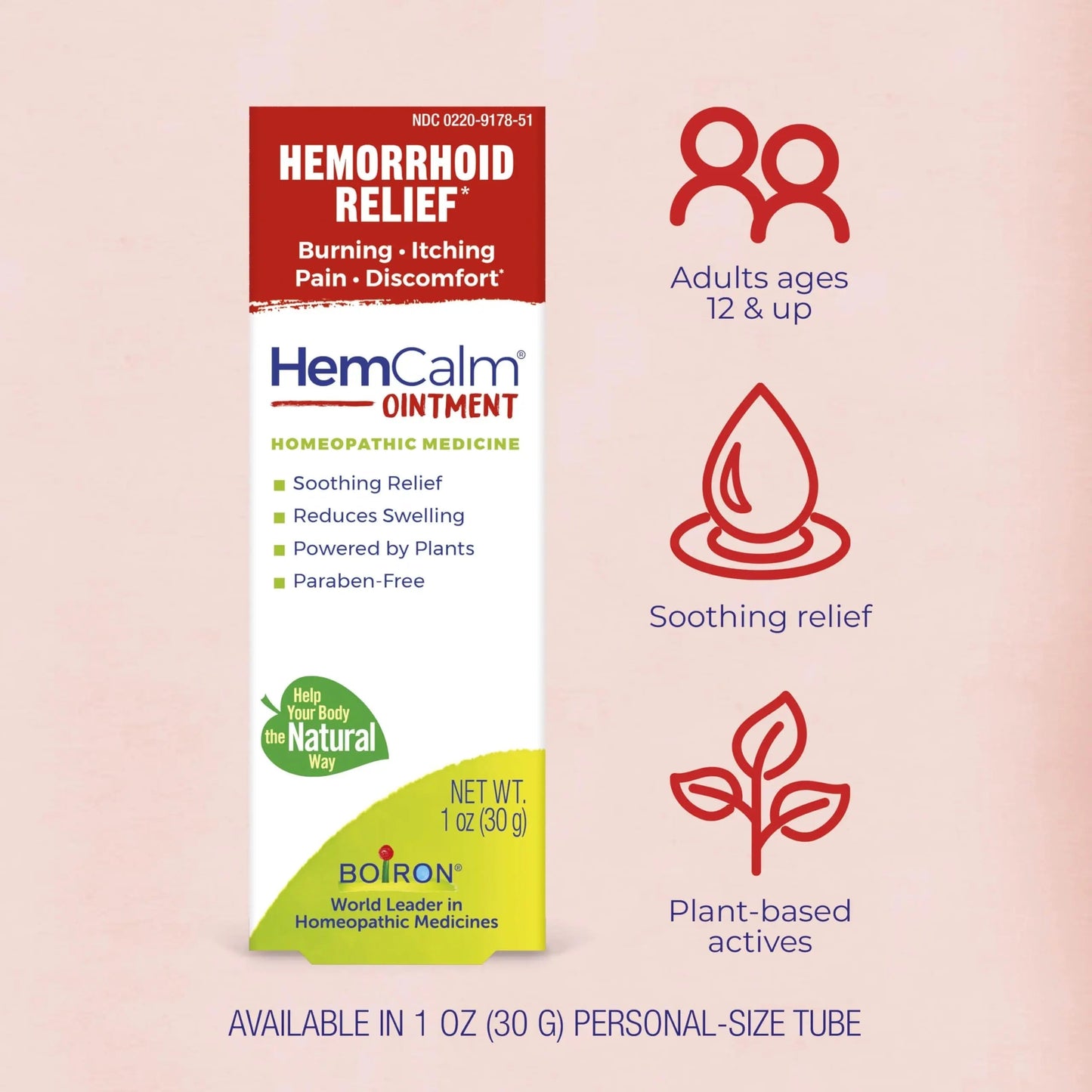 Boiron HemCalm Ointment for Hemorrhoid Relief of Pain, Itching, Swelling or Discomfort - 1 oz BoironBuy Supplements Australia