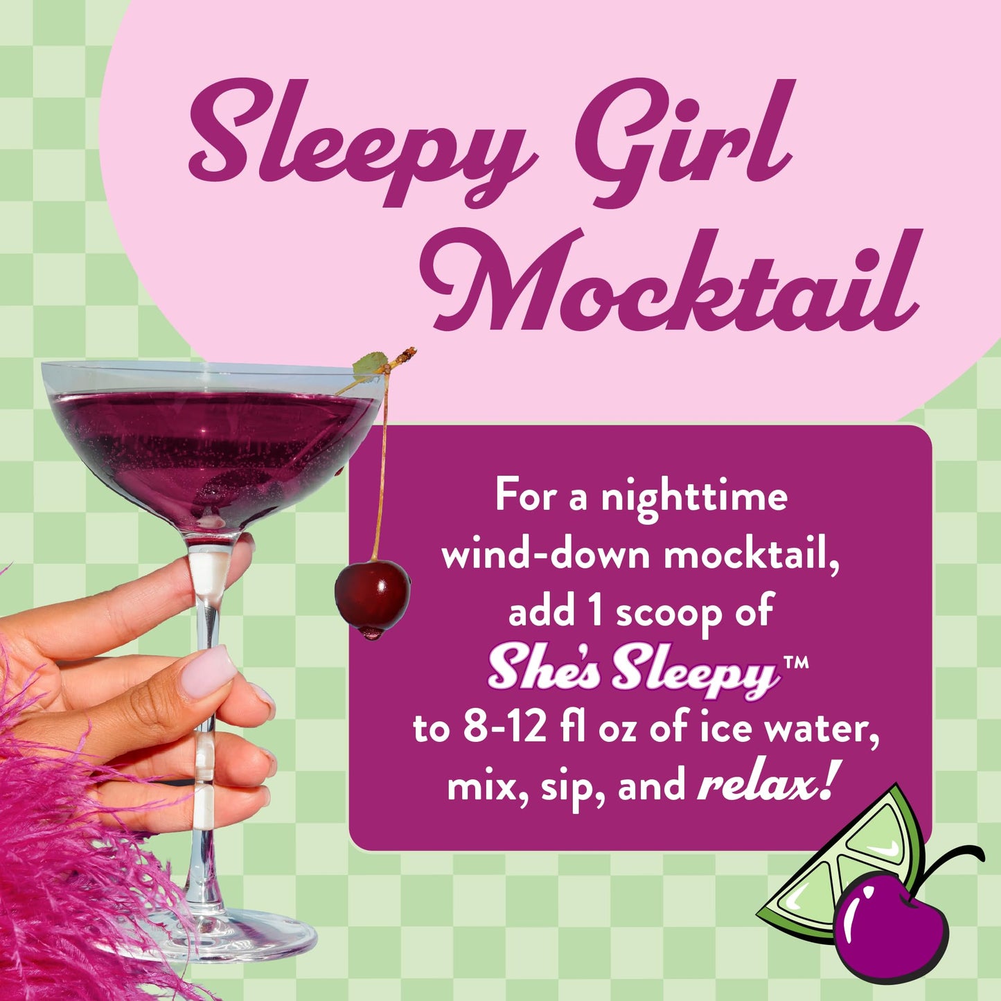 Legendairy Milk She’s Sleepy™ – Cherry Limeade – Nightly Sleep Aid, Sugar Free Drink Mix with Magnesium Glycinate & Ashwagandha