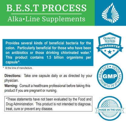 Morter HealthSystem Alkadophilus Best Process Alkaline — No Refrigeration Probiotic & Prebiotic Digestive Supplement — 1.5 Billion CFU of Good Bacteria & Beetroot