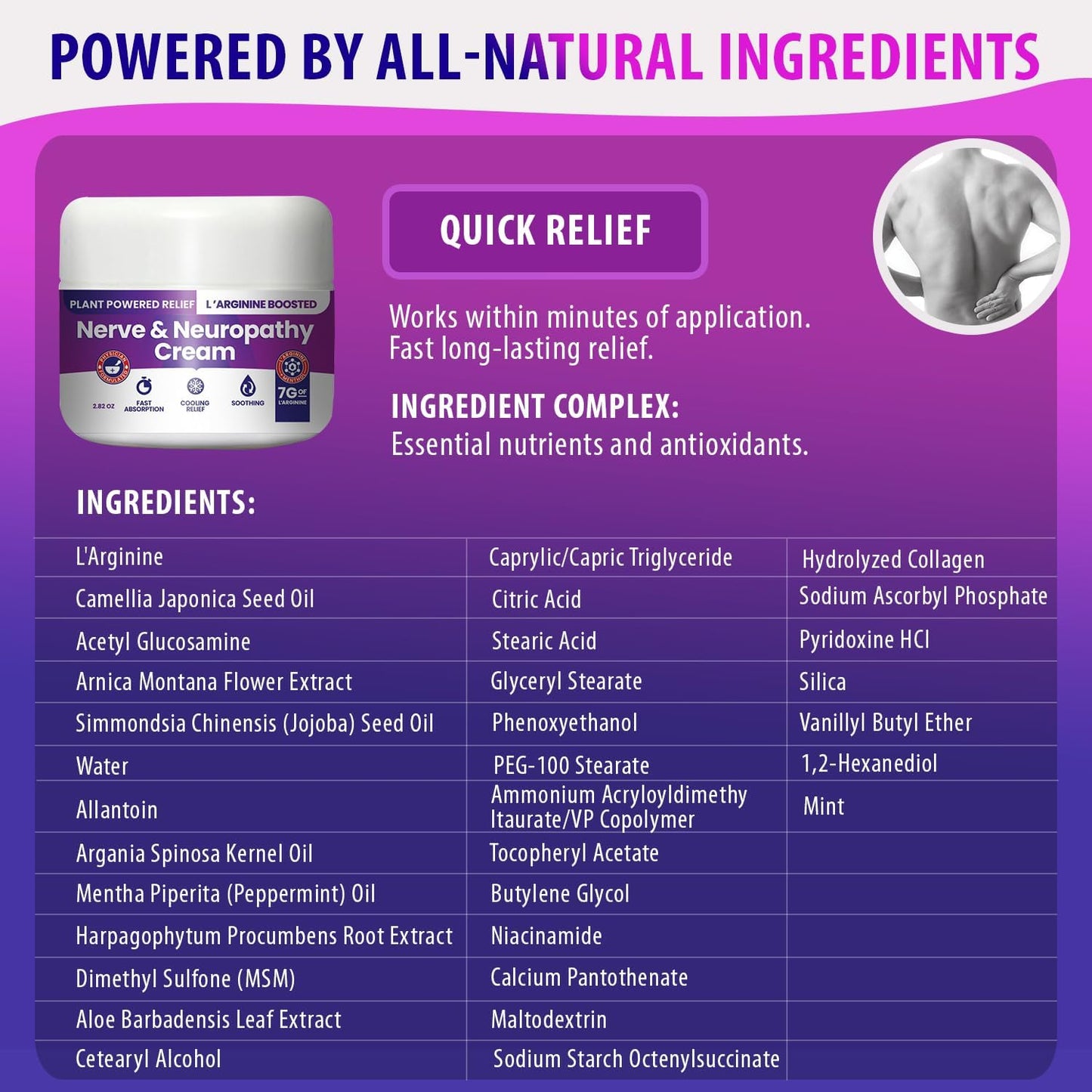 Nerve and Neuropathy Cream – Plant Powered Relief for Foot, Hands, Legs, Toes Includes 7grams of L’Arginine; Vitamin B6, Arnica, Aloe -2.82oz M PAIN MANAGEMENT TECHNOLOGIESBuy Supplements Australia
