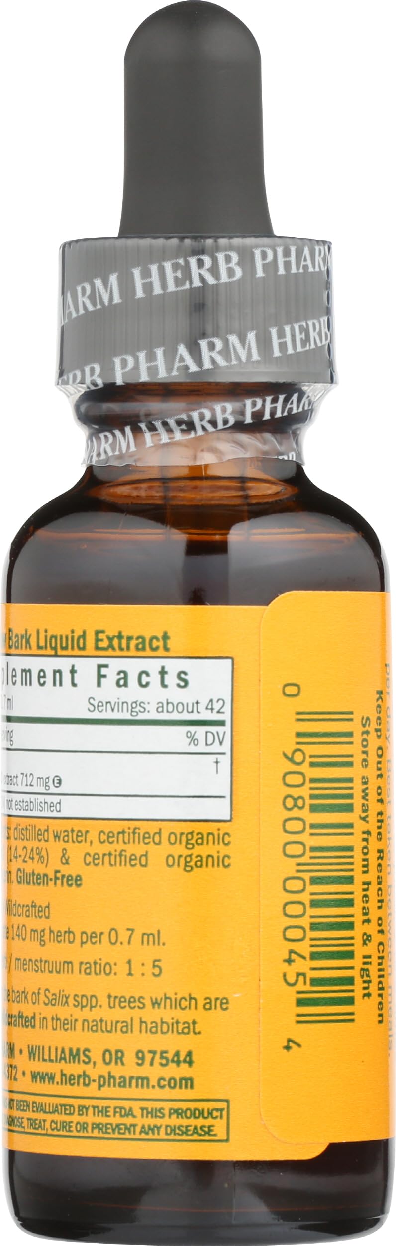 Herb Pharm Willow Bark Liquid Extract for Minor Pain - 1 Ounce (DWILL01) Herb PharmBuy Supplements Australia