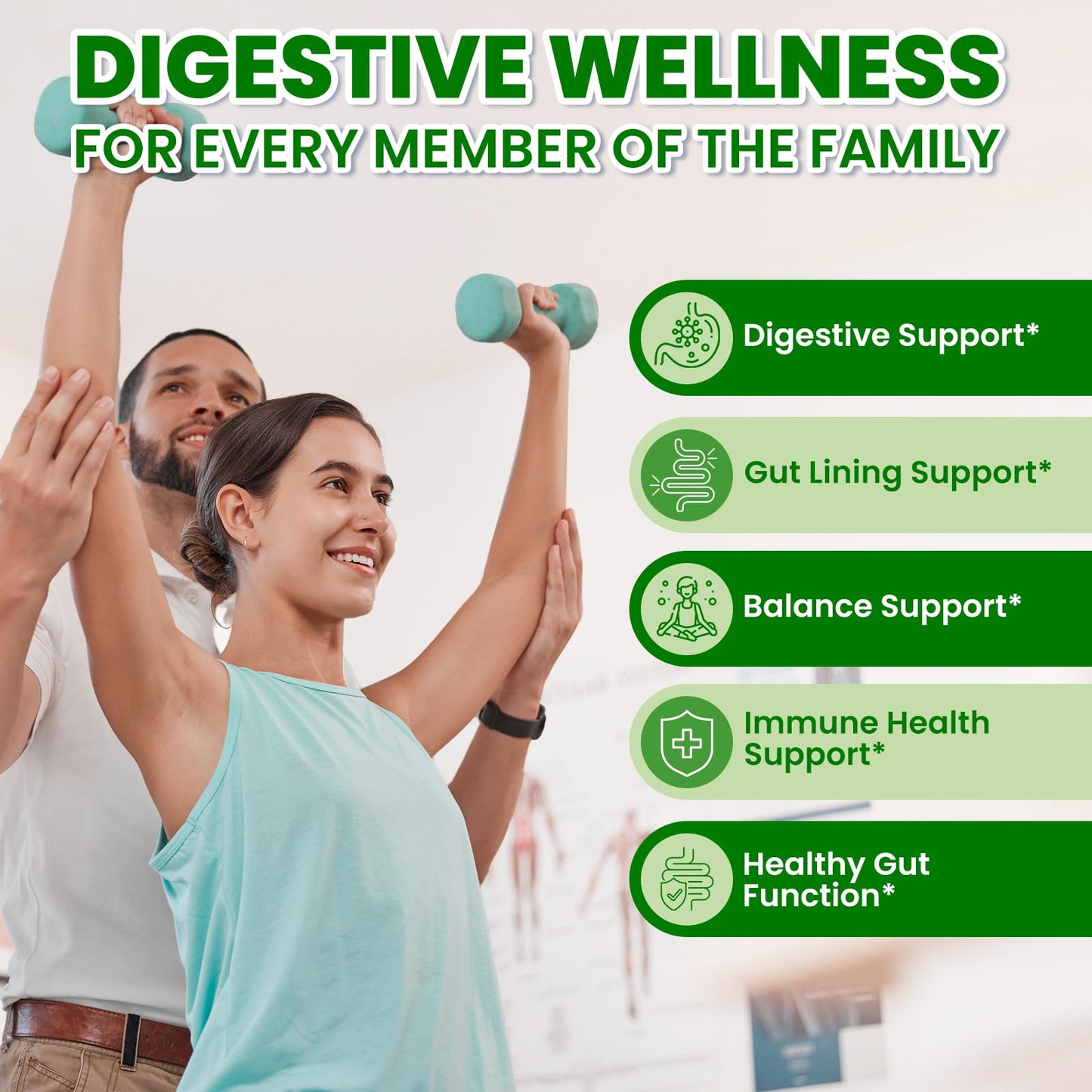 SEPT YAN Gut Health Supplement with Prebiotics, Postbiotics & Probiotics for Digestive Health for Women & Men, 80 Billion CFU Probiotics for Gut and Digestion