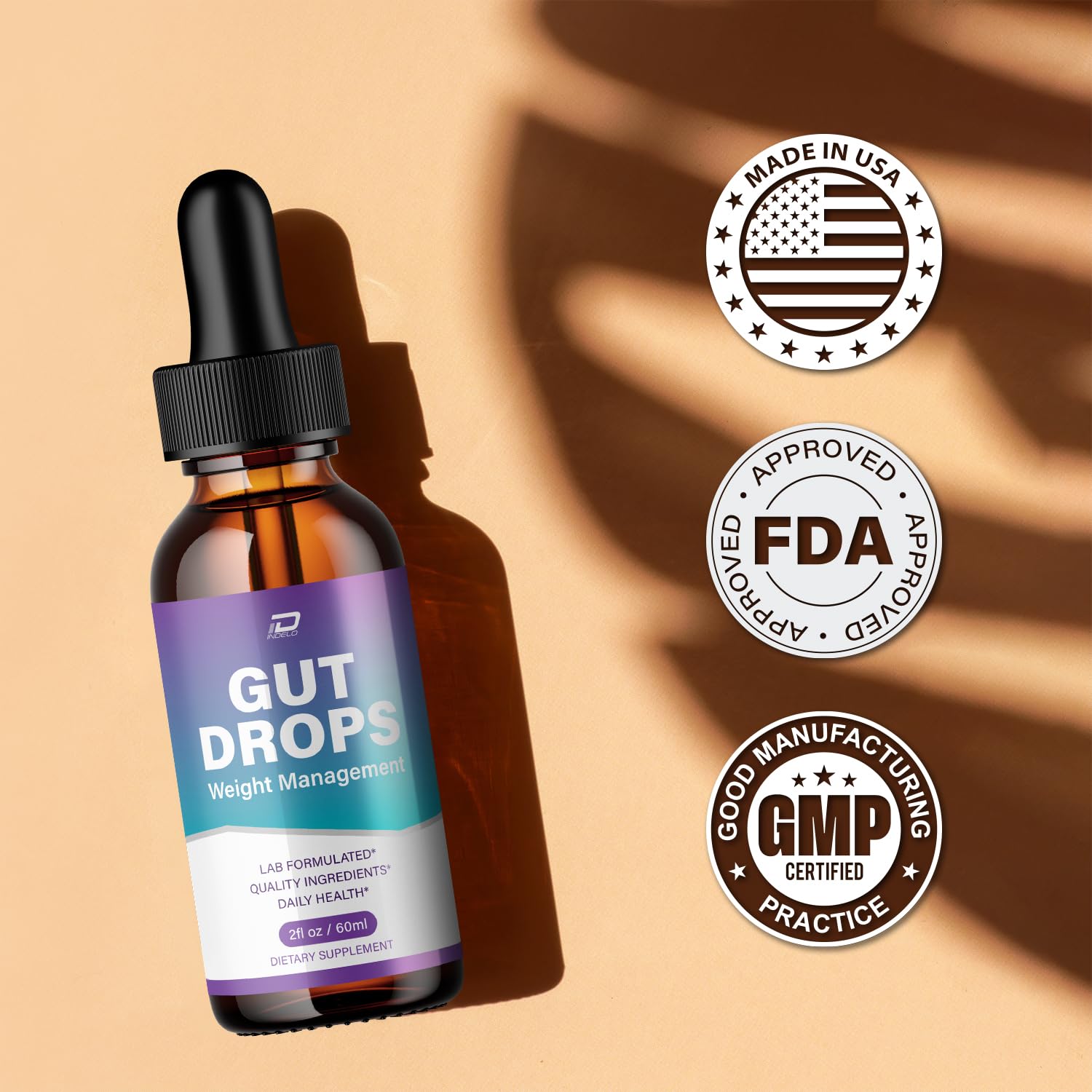 Indelo Gut Drops Healthy Formula – GutDrops All Natural Healthy Levels - Extra Strength Liquid, Reviews (1 Pack – 1 Month Supply) Indelo buy supplements Au