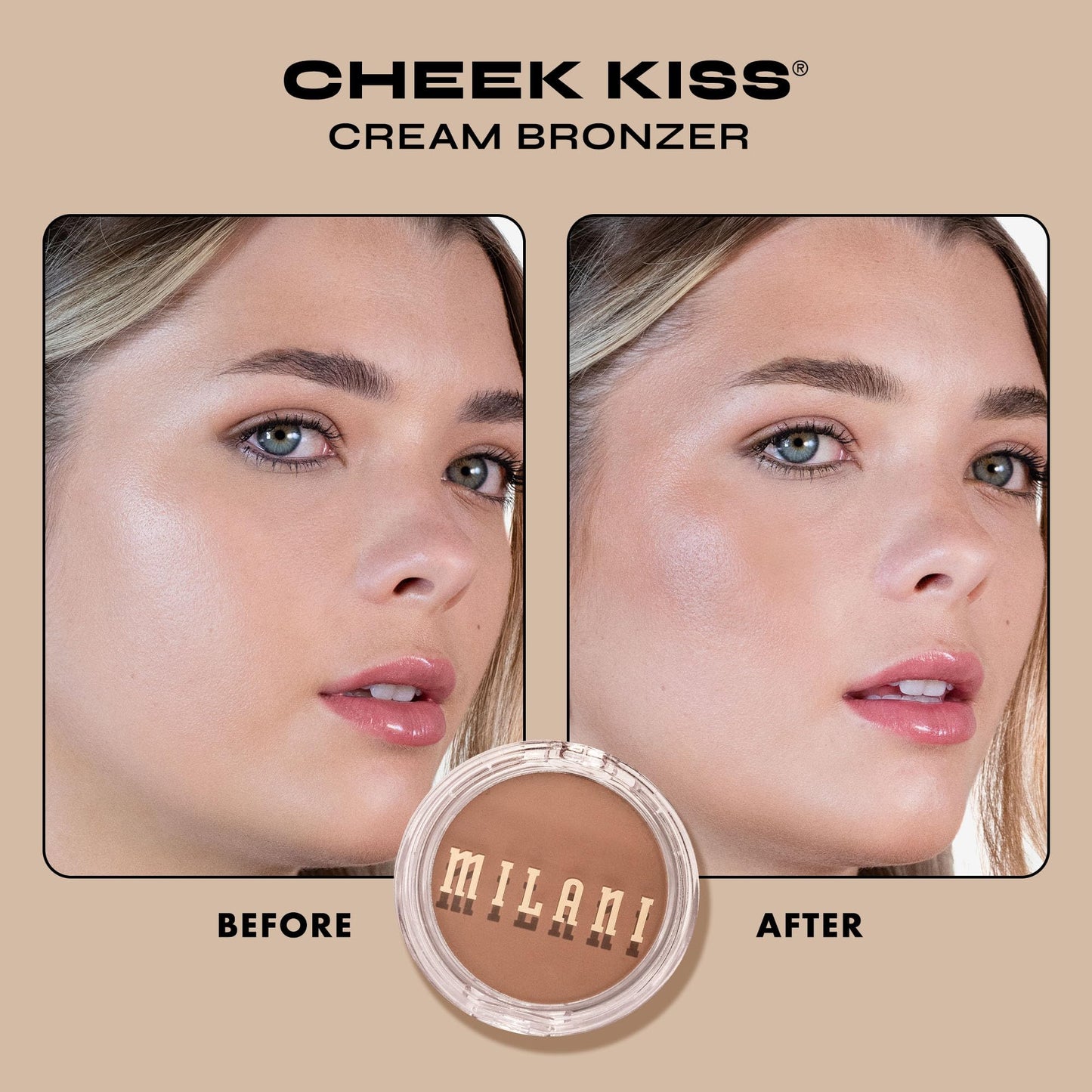 Milani Cheek Kiss Cream Bronzer, 110 - Hey Honey, Vegan & Cruelty-Free, Made in Korea, Lightweight Glow, Soft Matte Finish MilaniBuy Supplements Australia