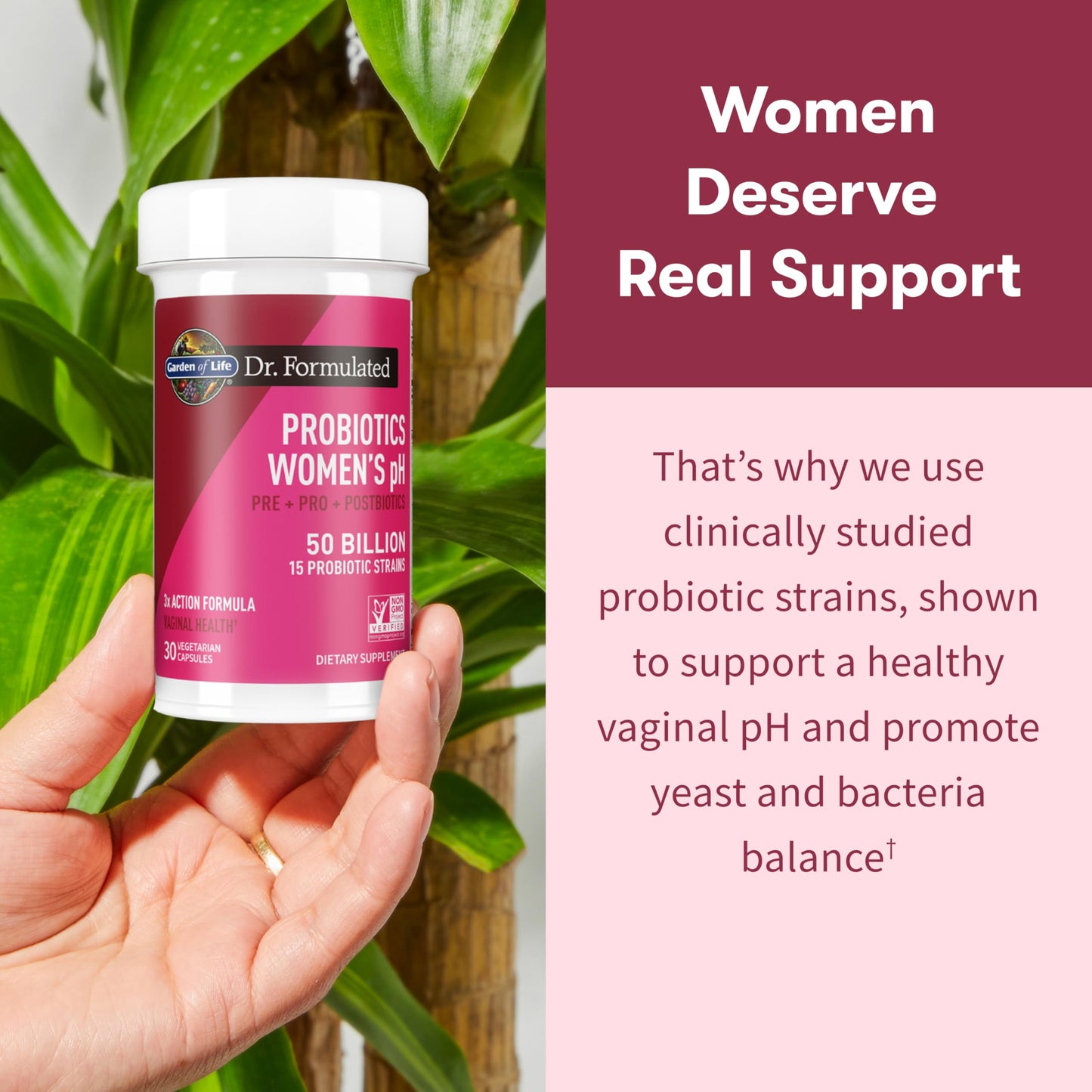 Garden of Life Dr Formulated Once Daily 3-in-1 Complete Prebiotics, Postbiotics & Probiotics for Women, PRE + PRO + POSTBIOTIC Supplement for Women’s Digestive