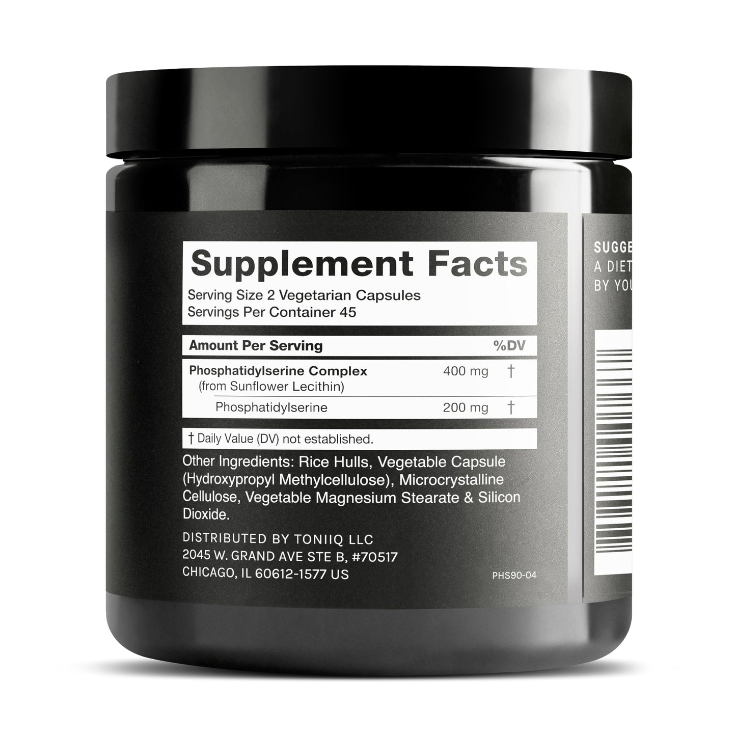 Toniiq Phosphatidylserine - 400mg Formula - World’s First 50% Purity - Highest Purity in the US - Soy Free Phosphatidylserine Supplement