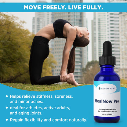 RENEW MIND HealNow Pro Homeopathic Support for Joint Pain, Muscle Aches, Arthritis Pain, and Muscle or Joint Stiffness Professional Grade Formula Promotes Comfort, Mobility & Energy - 2 fl oz RENEW MINDBuy Supplements Australia