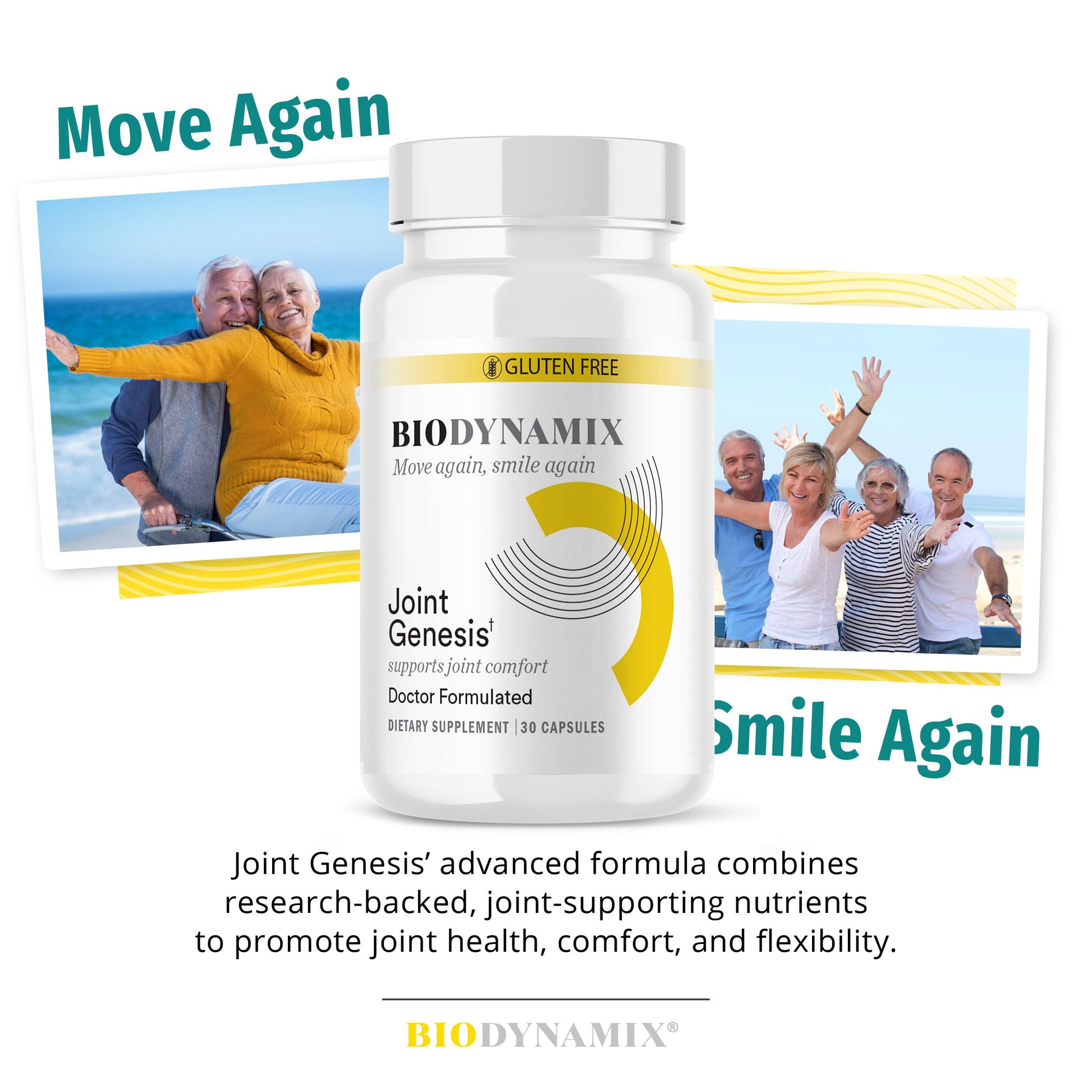 BioDynamix Joint Genesis - Joint Support Supplement - with Mobilee and Boswellia Serrata - for Comfortable, Flexible Joints - 30-Day Supply BioDynamixBuy Supplements Australia