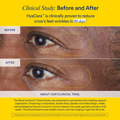 Ritual Hyaluronic Acid Skin Supplement - With Hyabest® and Ceratiq® - HyaCera Clinically Proven to Reduce Wrinkles, Fine Lines & Improve Skin Smoothness