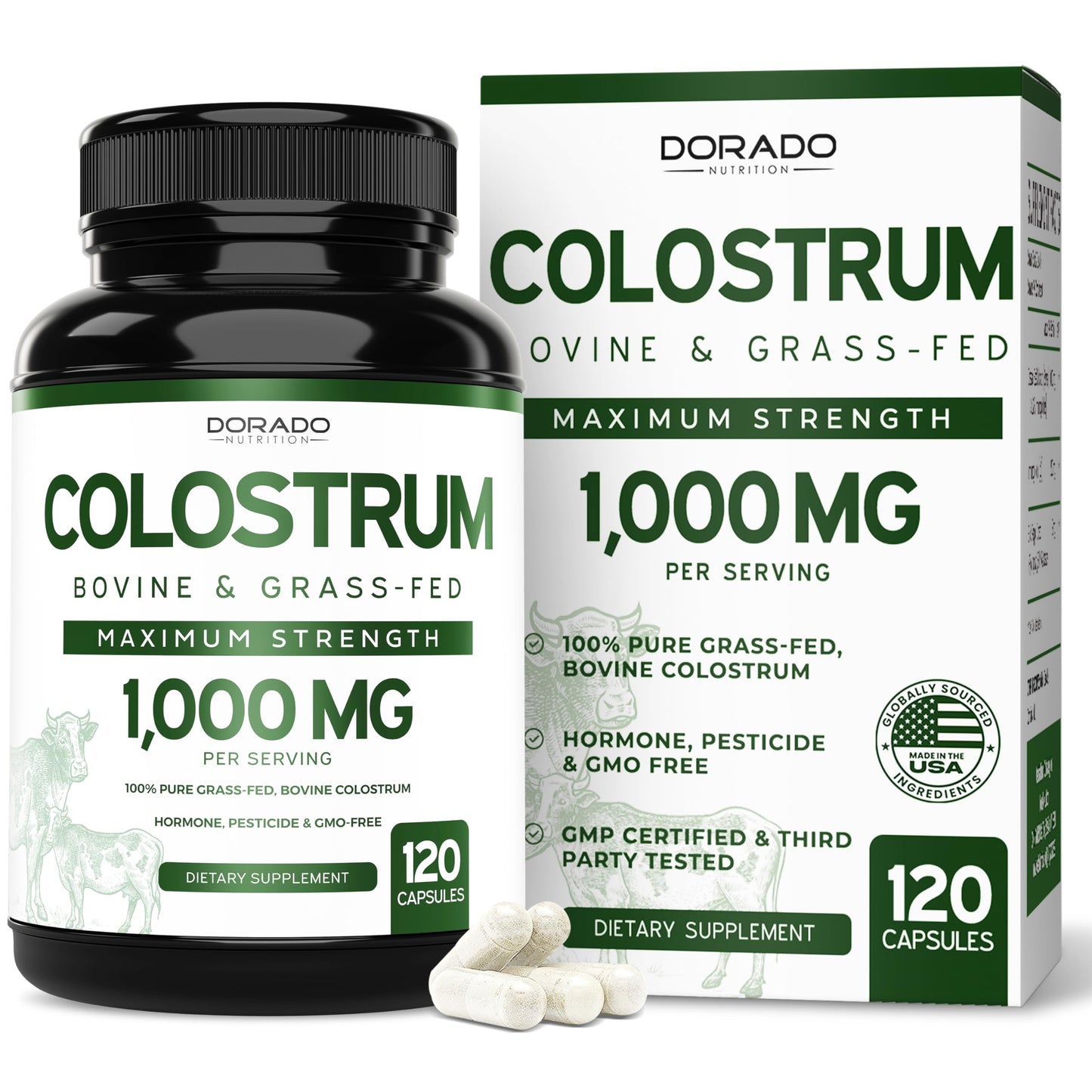 Colostrum (120 Count) Bovine Colostrum Capsules Supplement and Supergreens (60 Gummies) Superfood for Immunity Support with Greens Supplements with 8 Ingredient Power Blend - Vegan Safe & Made in USA DORADO NUTRITION buy supplements Au