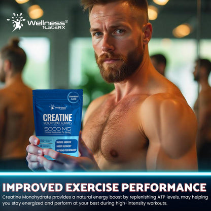 Creatine Gummies 5000mg, 30 Servings Creatine Monohydrate Gummies - Third-Party Tested Creatine for Women, Strawberry Flavor Creatine for Men, Muscle Growth,