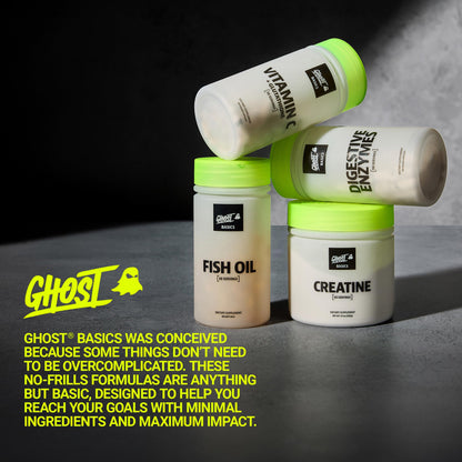 GHOST Basics Creatine Monohydrate Powder for Men & Women – 5G Creapure Creatine Workout Supplement for Muscle Gain – Vegan, Soy Free & Gluten Free - 50 Servings